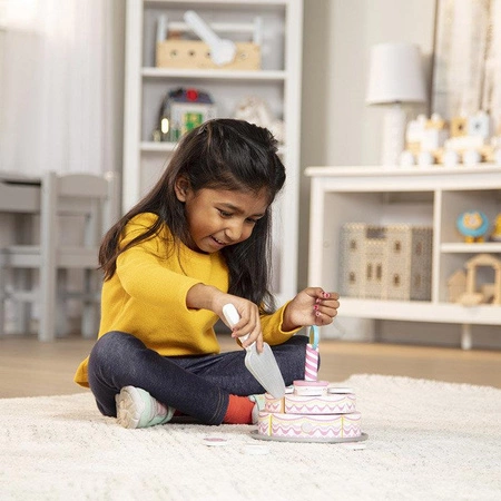 Drewniany tort urodzinowy dla dzieci trójwarstwowy Różyczka Melissa & Doug 14069