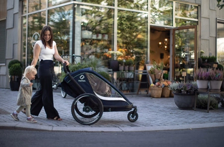 Hamax - Przyczepka rowerowa BREEZE, podwójna - Navy/cream