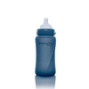 Szklana butelka ze smoczkiem M reagująca na temperaturę, 240 ml, borówkowa, Everyday Baby