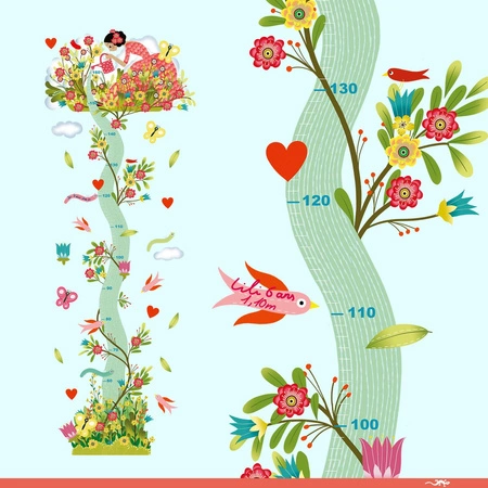 Naklejka miarka wzrostu ZACZAROWANY OGRÓD DD4041