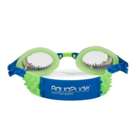 Okulary do pływania Aqua2ude, Royal Blue Shark with Teeth, Żarłacz błękitny, Bling2o