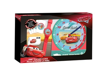 Zestaw do nauki o czasie z zegarkiem i kartami do gry Cars WD19966