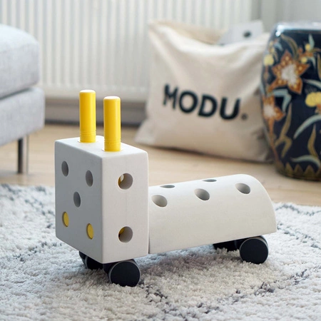 MODU Curiosity kit 4in1 - Kreatywne klocki rozwijające motorykę dużą, żółty