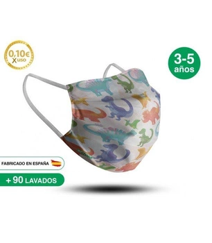 Wielorazowa maseczka dla dziecka 3-5 lat, Dinozaury, Kiokids