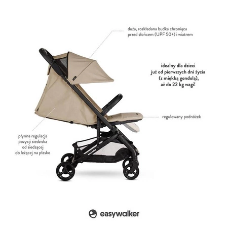 Easywalker Miley² Kompaktowy wózek spacerowy z torbą transportową Sand Taupe