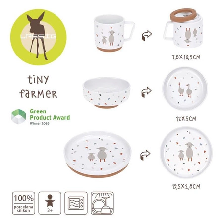 Lassig Komplet naczyń z porcelany Tiny Farmer Owieczka/Gąska