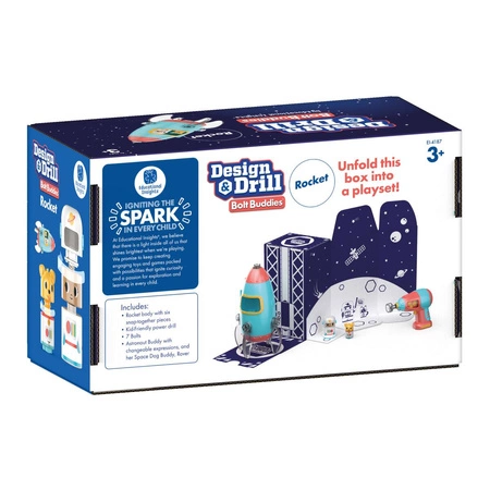 Design & Drill Stacja kosmiczna, Rakieta do złożenia, Wkrętarka dla dzieci, Zestaw edukacyjny