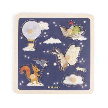 Filibabba Drewniane puzzle sensoryczne Little Adventurers