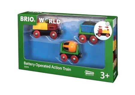 BRIO World Pociąg na Baterie z Betoniarką
