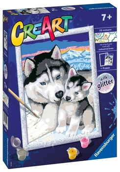 CreArt Malowanie Po Numerach Dla Dzieci Piesek Husky