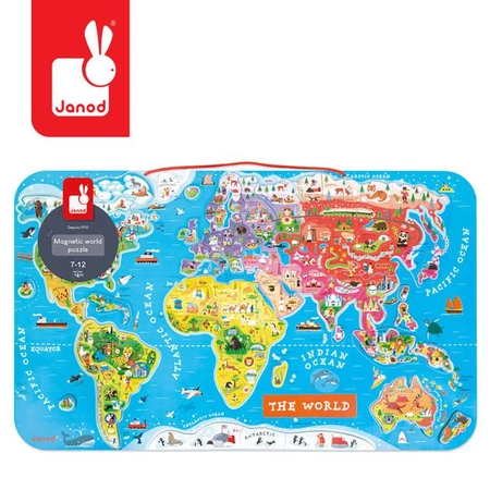 Puzzle magnetyczne Mapa świata, Janod