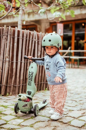 SCOOTANDRIDE Highwaykick 1 Lifestyle 2w1 Jeździk i hulajnoga z zamykanym schowkiem 1-5 lat Green Lines
