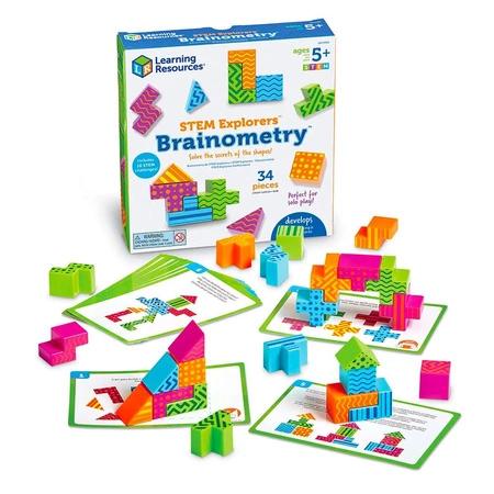 Klocki, Kostki 3D, Łamigłówki, Zestaw edukacyjny 34 szt.