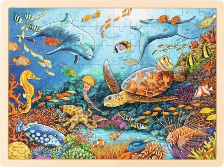 Puzzle drewniane Wielka Rafa Koralowa 57432-Goki, układanki dla dzieci