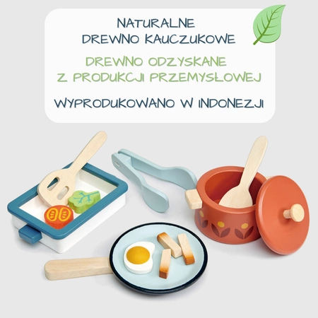 Zestaw drewnianych naczyń, Tender Leaf Toys