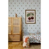 Tapeta Little Cherries on Blue Stripes