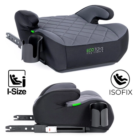 Podkładka ISOFIX samochodowa siedzisko dla dzieci i-SIZE uchwyt na napoje wzrost 125-150 cm ECOTOYS