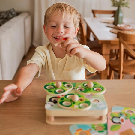 TOOKY TOY Drewniana Gra Zręcznościowa 2w1 Wyciągnij Robaczki dla Dzieci