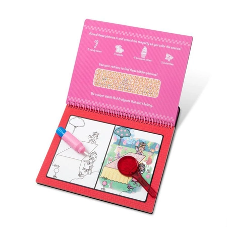 Wodna kolorowanka z lupą Water Wow Bajkowe księżniczki Deluxe 40173-Melissa & Doug, książeczki wielokrotnego użytku