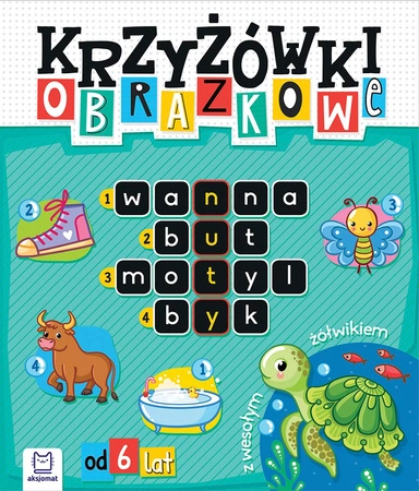 Krzyżówki obrazkowe z wesołym żółwikiem 6+