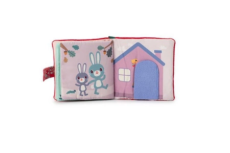 LILLIPUTIENS Miękka mini-książeczka wielofunkcyjna z silikonowym gryzakiem Czerwony Kapturek 6 m+