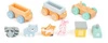 Drewniany pastelowy pociąg z figurkami zwierząt 11470-Small Foot, zabawki dla dzieci