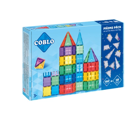 COBLO, magnetyczne klocki konstrukcyjne Basic 100 + 10 brokat GRATIS EDYCJA LIMITOWANA