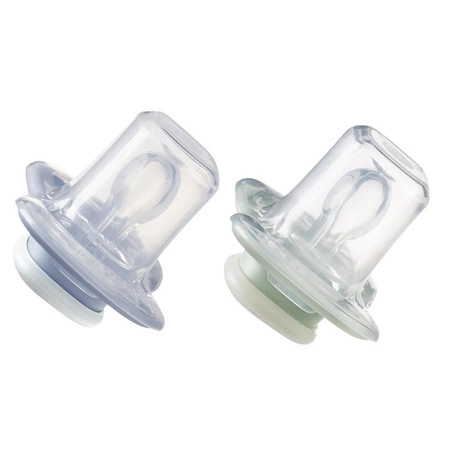 Smoczek silikonowy symetryczny 0 - 6 mies. 2 szt. glow in the dark błękit/szałwia, b.box