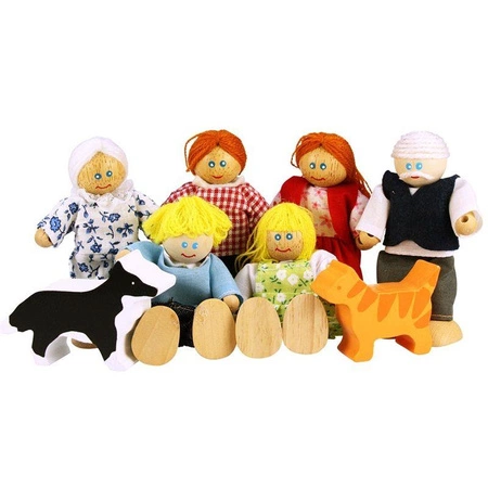 Rodzina - drewniane lalki do domku