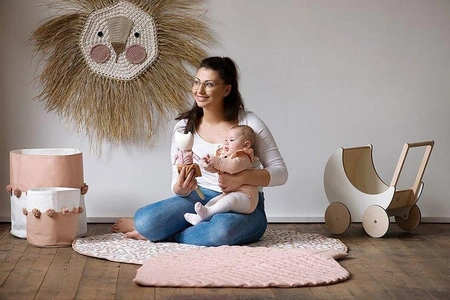 TODDLEKIND Mata do zabawy z bawełny organicznej w kształcie liścia Leaf Mat Sea Shell