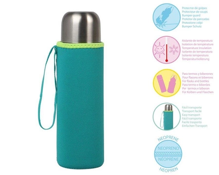 Etui neoprenowe na termos lub butelkę, niebieskie, Kiokids