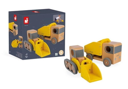 Wywrotka i spychacz drewniane Bolid 2+, Janod