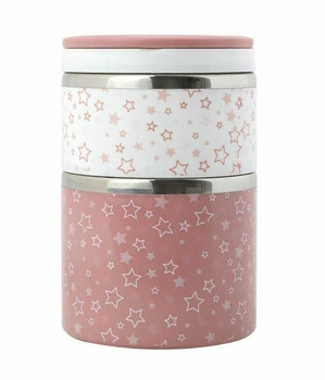 Termos obiadowy dwuczęściowy 930 ml, różowy, Kiokids