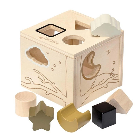 Sorter drewniany w kolorze drewna Micki Premium