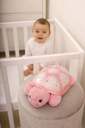 Cloud b® Twinkling Twilight Turtle™ Pink - Lampka nocna z projekcją świetlną - Żółw różowy