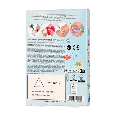 Souza! Tatuaże brokatowe z kryształkami Syrenka 5 el.