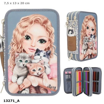 Piórnik 3-komorowy z wyposażeniem Top Model Cat Love 13271A