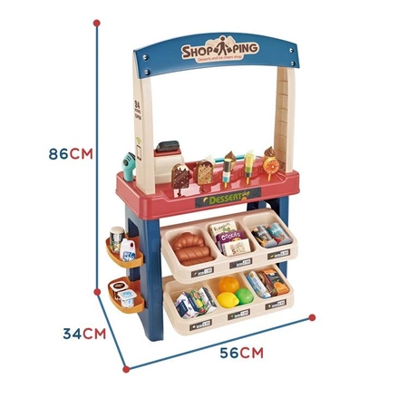 WOOPIE Sklep Supermarket z Lodami i Słodyczami Światło Dźwięk + 55 Akc.