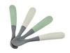 Beaba Zestaw 4 łyżeczek silikonowych 4 m+ Mineral grey/Sage green