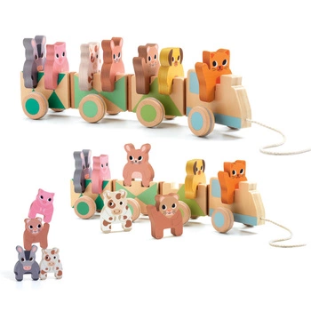 Drewniany pociąg Trainimo Farm DJ06317