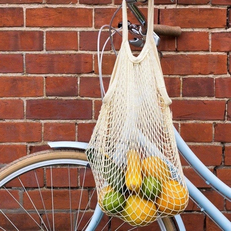 Siatkowa torba na zakupy, kremowa, Rex London