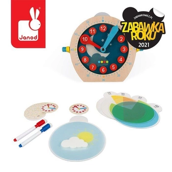 Drewniany zegar do nauki o czasie Essentiel, Janod