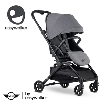 MINI by Easywalker Buggy TURN Kompaktowy wózek spacerowy z obrotowym siedziskiem 360° Soho Grey (z osłoną przeciwdeszczową w zestawie)