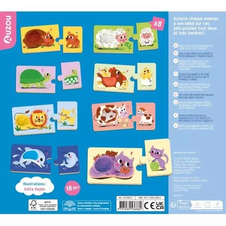 Auzou Puzzle sensoryczne Zwierzątka z rodzicami 36882