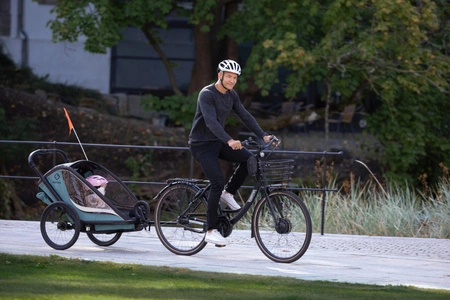 Hamax - Przyczepka rowerowa COCOON, podwójna - Green/black