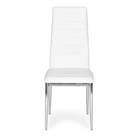 Krzesła z ekoskóry do salonu i jadalni 4szt. chromowane nogi białe