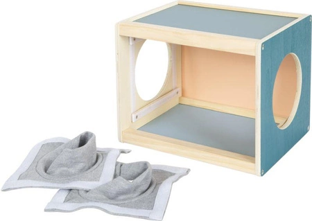 Pudełko zgadywanka pudełko wrażeń zmysłowych Małe Sensory Small Foot 12470 gry dotykowe