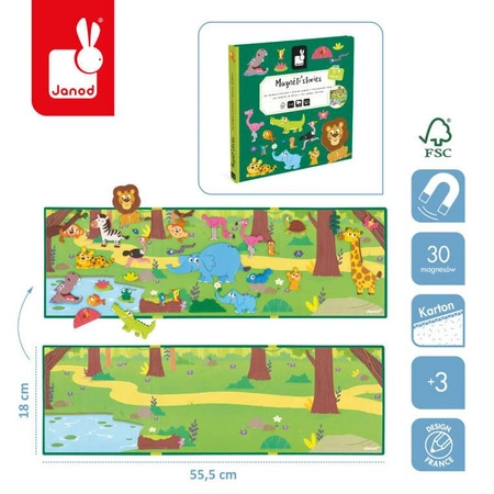 Magnetyczna układanka Afrykańskie zwierzęta Magneti'stories 3+, Janod
