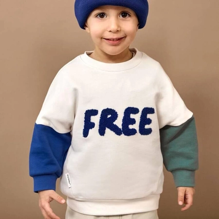 Lassig Bluza z bawełny organicznej GOTS Little Gang Free milky 4-6 lat