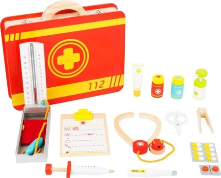 Zestaw medyczny Kuferek lekarza 11160-Small Foot,drewniane zabawki